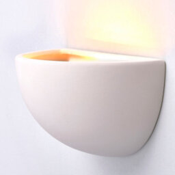 Anson Lighting Dome Ceramic 1 Light Wall Light In White Ceramic - thumbnail 3