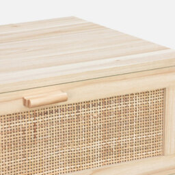 Sweeek - 6-Drawer Chest With Cane And Wooden Effect 120X40X80 Cm - Camargue - thumbnail 4