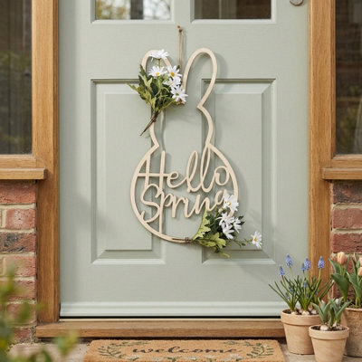 Garden Greatness Decorative Faux Foliage Bunny Wreath - image 1