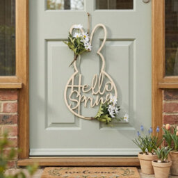 Garden Greatness Decorative Faux Foliage Bunny Wreath - thumbnail 1