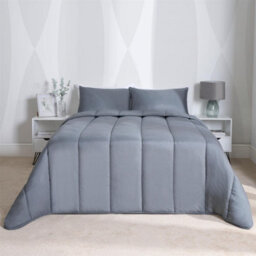 OHS Coverless 10.5 Tog Duvet & Pillowcase, Charcoal Grey - King - thumbnail 1
