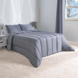 OHS Coverless 10.5 Tog Duvet & Pillowcase, Charcoal Grey - King - thumbnail 2