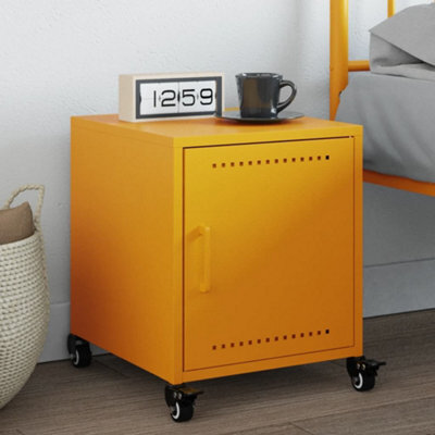 Berkfield Bedside Cabinet Mustard Yellow 36X39X43.5 Cm Steel - image 1