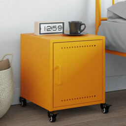 Berkfield Bedside Cabinet Mustard Yellow 36X39X43.5 Cm Steel - thumbnail 1