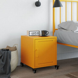 Berkfield Bedside Cabinet Mustard Yellow 36X39X43.5 Cm Steel - thumbnail 3