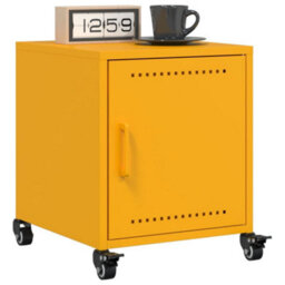 Berkfield Bedside Cabinet Mustard Yellow 36X39X43.5 Cm Steel - thumbnail 4