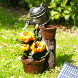 Geezy Solar Water Fountain Led Sunflower Solar Water Feature Home Garden Decoration - thumbnail 3