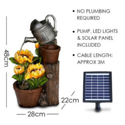 Geezy Solar Water Fountain Led Sunflower Solar Water Feature Home Garden Decoration - thumbnail 6