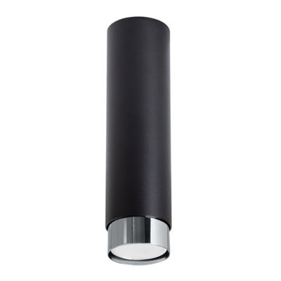 Luminosa Lighting Luminosa Nero Modern Surface Mounted Ceiling Lamp Large Black, Chrome - image 1