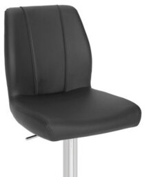 Lamboro Ravenna Deluxe Breakfast Bar Stool, Chrome Footrest, Height Adjustable Swivel Gas Lift, Home Bar & Kitchen Barstool, Black - thumbnail 7