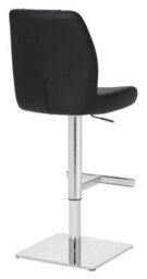 Lamboro Ravenna Deluxe Breakfast Bar Stool, Chrome Footrest, Height Adjustable Swivel Gas Lift, Home Bar & Kitchen Barstool, Black - thumbnail 4