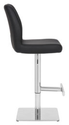Lamboro Ravenna Deluxe Breakfast Bar Stool, Chrome Footrest, Height Adjustable Swivel Gas Lift, Home Bar & Kitchen Barstool, Black - thumbnail 2