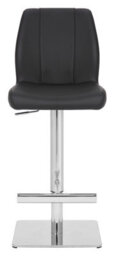 Lamboro Ravenna Deluxe Breakfast Bar Stool, Chrome Footrest, Height Adjustable Swivel Gas Lift, Home Bar & Kitchen Barstool, Black - thumbnail 3