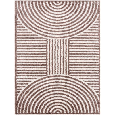 Livabliss Fossay Shaggy-Washable Beige Brown Modern Hig Pile Living Bedroom Rug 200 X 275 Cm Easy Care, Non Shedding - image 1