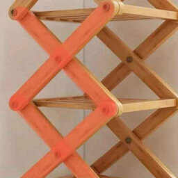 Shoe Rack Natural Bamboo Folding Storage Organizer Seven Tier Corner Shelf - thumbnail 5