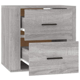 Berkfield Wall-Mounted Bedside Cabinet Grey Sonoma 50X36X47 Cm - thumbnail 6