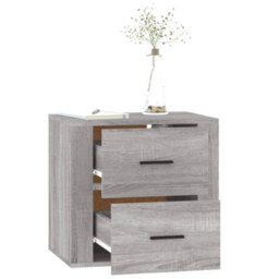 Berkfield Wall-Mounted Bedside Cabinet Grey Sonoma 50X36X47 Cm - thumbnail 5