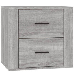 Berkfield Wall-Mounted Bedside Cabinet Grey Sonoma 50X36X47 Cm - thumbnail 2