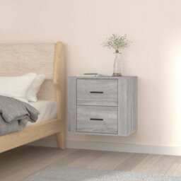 Berkfield Wall-Mounted Bedside Cabinet Grey Sonoma 50X36X47 Cm - thumbnail 1