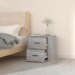 Berkfield Wall-Mounted Bedside Cabinet Grey Sonoma 50X36X47 Cm - thumbnail 4
