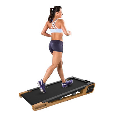 Centurion Supports Strongology Inclino Light Walnut Wood Finish Luxury Home And Office Quiet 560W Adjustable Speed 5Degree Incline Treadmill - image 1