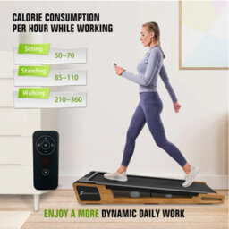 Centurion Supports Strongology Inclino Light Walnut Wood Finish Luxury Home And Office Quiet 560W Adjustable Speed 5Degree Incline Treadmill - thumbnail 2