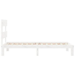 Berkfield Bed Frame With Headboard White 100X200 Cm Solid Wood - thumbnail 7