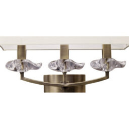 Luminosa Lighting Luminosa Akira Wall Lamp Switched 3 Light E14, Antique Brass With Cream Shade - thumbnail 4