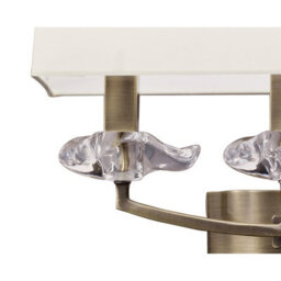 Luminosa Lighting Luminosa Akira Wall Lamp Switched 3 Light E14, Antique Brass With Cream Shade - thumbnail 5