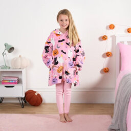 OHS Halloween Hoodie Blanket Sherpa Lined Fleece Jumper Sweatshirt Pumpkin Throw
