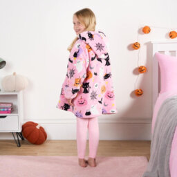 OHS Halloween Hoodie Blanket Sherpa Lined Fleece Jumper Sweatshirt Pumpkin Throw - thumbnail 6