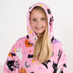 OHS Halloween Hoodie Blanket Sherpa Lined Fleece Jumper Sweatshirt Pumpkin Throw - thumbnail 3