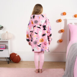 OHS Halloween Hoodie Blanket Sherpa Lined Fleece Jumper Sweatshirt Pumpkin Throw - thumbnail 5