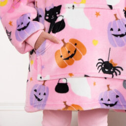 OHS Halloween Hoodie Blanket Sherpa Lined Fleece Jumper Sweatshirt Pumpkin Throw - thumbnail 4
