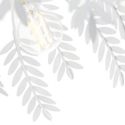 Happy Homewares Traditional Fern Leaf Design Ceiling Pendant Light Shade In White Gloss Finish - thumbnail 2