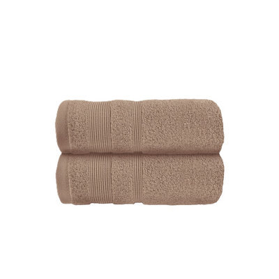Allure Bath Fashions Luxury Zero Twist Egyptian Cotton Hand Towels Pack Of 2 - Mocha - image 1