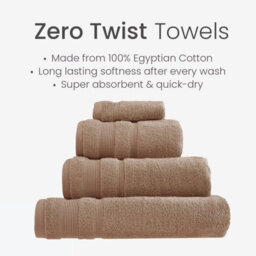 Allure Bath Fashions Luxury Zero Twist Egyptian Cotton Hand Towels Pack Of 2 - Mocha - thumbnail 4
