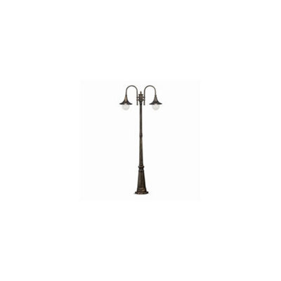 Ideal Lux Luminosa Cima 2 Light Outdoor Post Lantern Brass Ip43, E27