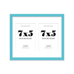 12X10 Inch 2 Opening Photo Collage Frame, Display Two 7X5 Inch Photos, Multi Aperture Family Picture Frame, Turquoise - thumbnail 2
