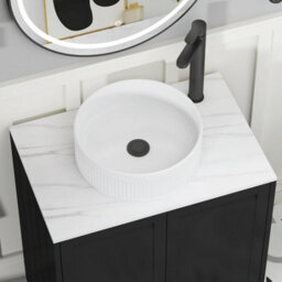 Royal Bathrooms Royal Bathroom Elmore 700mm Matt Pebble Grey Freestanding Countertop Bathroom Vanity Unit 2 Door With Round Basin - thumbnail 4