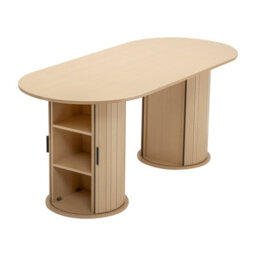 Westwood 4 To 6 People Wide Tabletop Dining Table With 3-Tier Shelves Storage Cabinet - thumbnail 8