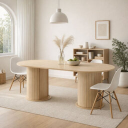 Westwood 4 To 6 People Wide Tabletop Dining Table With 3-Tier Shelves Storage Cabinet - thumbnail 2