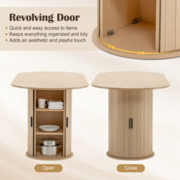 Westwood 4 To 6 People Wide Tabletop Dining Table With 3-Tier Shelves Storage Cabinet - thumbnail 3