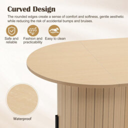 Westwood 4 To 6 People Wide Tabletop Dining Table With 3-Tier Shelves Storage Cabinet - thumbnail 4