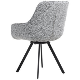 Beliani Dining Chair Swivel Marcellus Boucle Black/ White - thumbnail 5