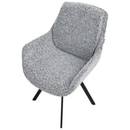 Beliani Dining Chair Swivel Marcellus Boucle Black/ White - thumbnail 6