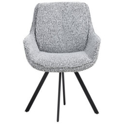 Beliani Dining Chair Swivel Marcellus Boucle Black/ White - thumbnail 4