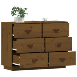 Berkfield Sideboard Honey Brown 100X40X75 Cm Solid Wood Pine - thumbnail 4