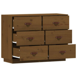 Berkfield Sideboard Honey Brown 100X40X75 Cm Solid Wood Pine - thumbnail 6