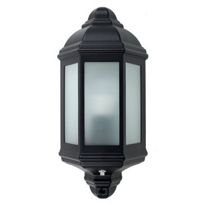 Valuelights Wiltshire Black Ip44 Rated Outdoor Porch Wall Light Flush Lantern - image 1